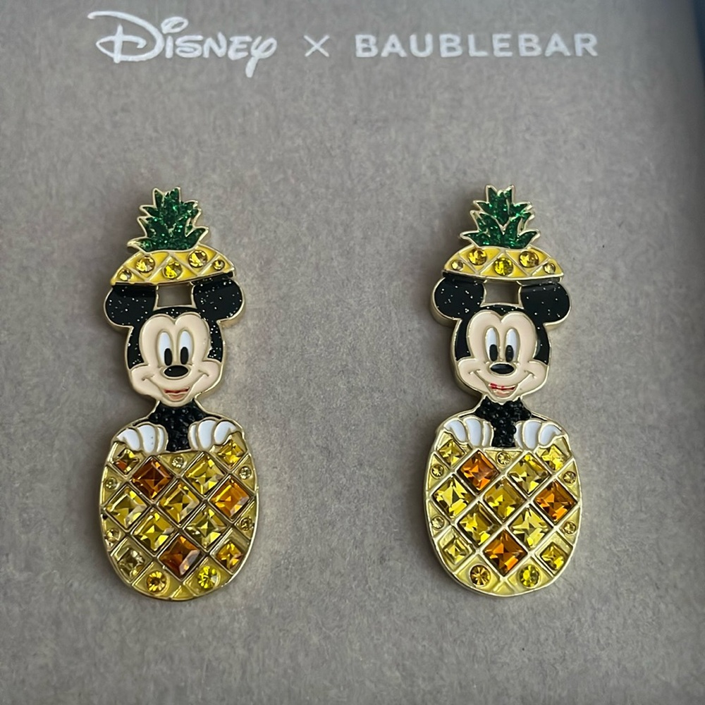 Baublebar Dangle Drop Pineapple Rhinestone Mickey… - image 1